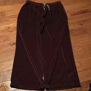 Women's Velvet Pajama Pants - Brown M1